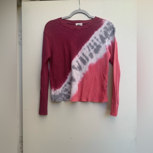 Anthro Waffle Long sleeve tee shirt tie dye pattern - Picture 2 of 6